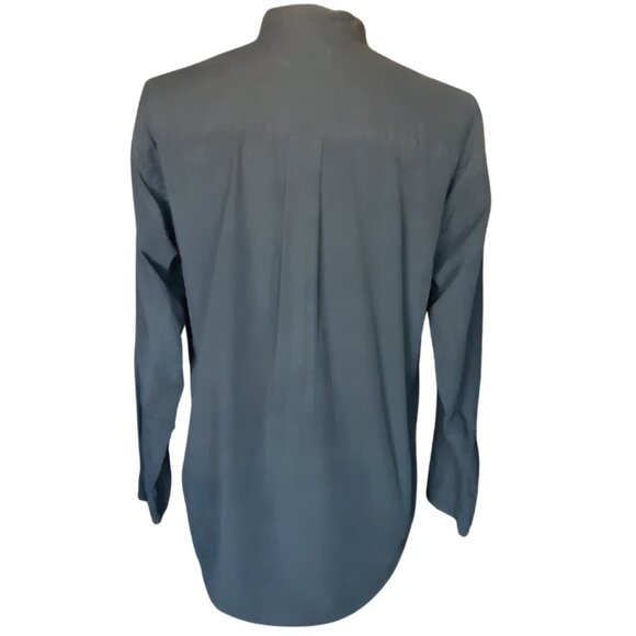 Bosa Mandarin Collar SZ M Men's Black Cotton Button Up Shirt - Picture 2 of 12